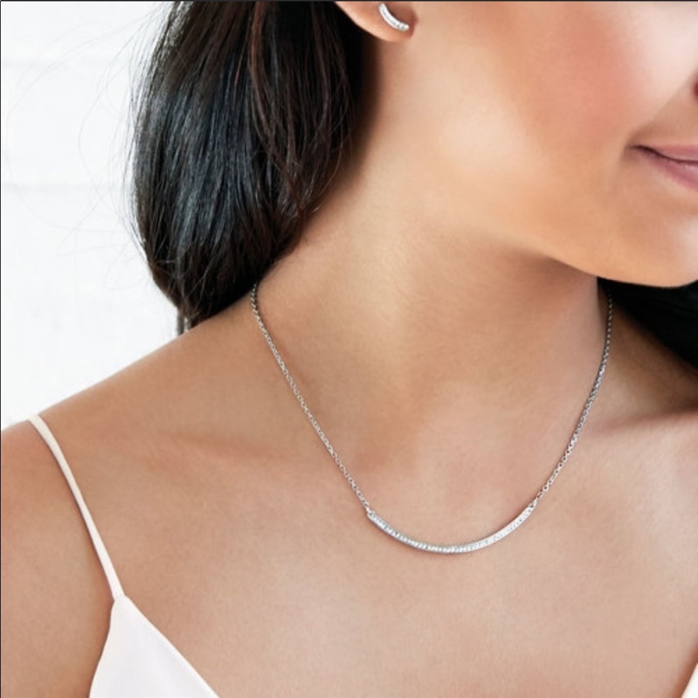 Chloe+Isabel Pave Curved Bar Necklace